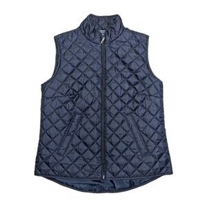 Karen Scott Puffer Vest Blue Sport Quilted Zip Up Size Petite Small